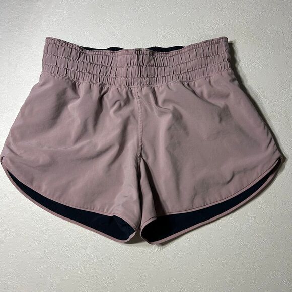 Lululemon Reversible Running Shorts Size 4 Mauve Navy - Picture 1 of 9